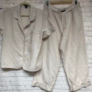 J. Crew  matching linen pajama set